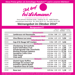 Weinangebot im Oktober 2016