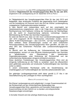 Im Tätigkeitsbericht des Verwaltungsgerichtes Wien für