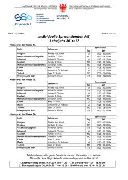 Individuelle Sprechstunden Mittelschule 2016-17