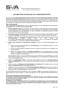 Information zur Schwerarbeitsregelung Meldung