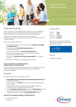 Industriepraktikum: Produktionsplanung