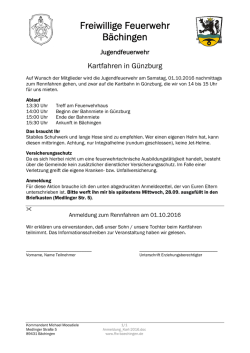 Informationsschreiben mit Anmeldezettel