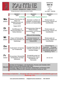 Wochenplan - Statt Kantine Bielefeld