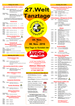 Programm Welttanztage 2016