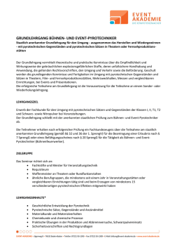 grundlehrgang b&uuml;hnen- und event-pyrotechniker - Event