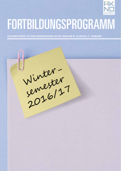 Fortbildungsprogramm Wintersemester 2016/17