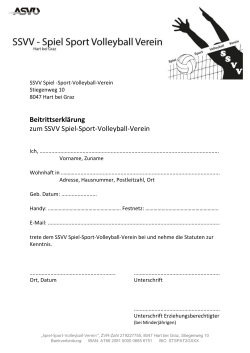 Beitrittserklärung zum SSVV Spiel-Sport-Volleyball