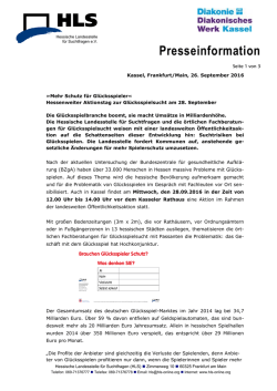 Hessenweiter Aktionstag zur Gl&uuml;cksspielsucht am 28. September