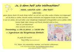Informationen zum Krippenspiel