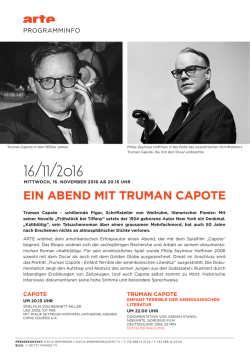 ein abend mit truman capote - Presse