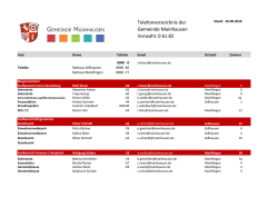 Telefonliste der Gemeindeverwaltung