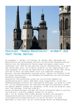 Festival "Radio-Revolte(n)" erobert die fünf Türme