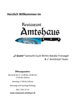 Herbstkarte 2016 - Restaurant Amtshaus