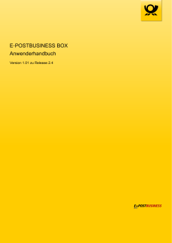Anwenderhandbuch E-POSTBUSINESS BOX