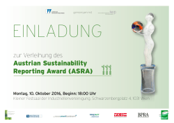 Austrian Sustainability Reporting Award (ASRA) (Mo, 10.10.2016)