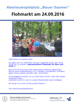 Flohmarkt am 24.09.2016 - Abenteuerspielplatz "Blauer Daumen"