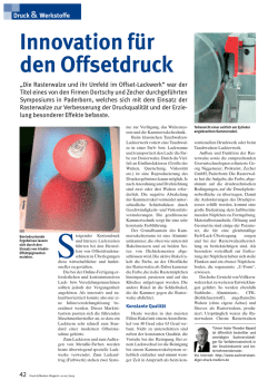 Innovation f&uuml;r den Offsetdruck
