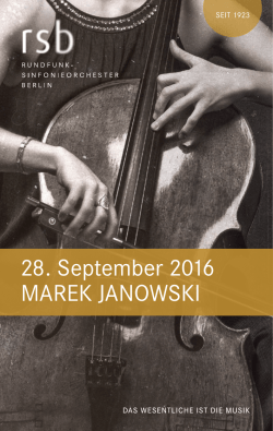 Marek JanowSki 28. September 2016