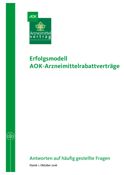 Erfolgsmodell AOK-Arzneimittelrabattverträge - AOK