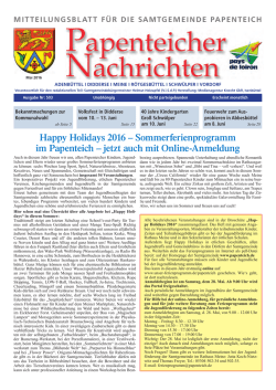 Mai 2016 - Papenteicher Nachrichten