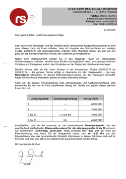 Elternbrief Materialgeld
