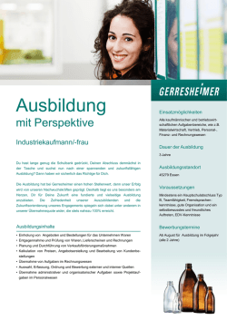 Industriekaufmann/-frau