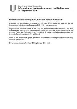 Information zu den Abstimmungen und Wahlen vom
