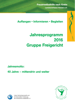 Jahresprogramm 2016 Gruppe Freigericht
