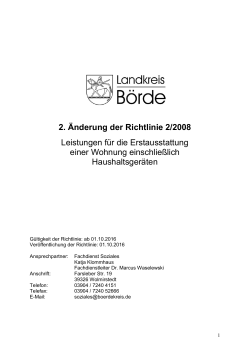 2. Änderung der Richtlinie 2/2008