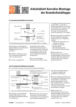 Arbeitsblatt Korrekte Montage der Brandschutzklappe