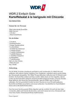 WDR 2 Einfach Gote: Kartoffelsalat à la barigoule mit Chicorée [PDF
