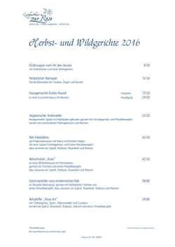 Herbstzeit - Wildzeit - Landgasthaus Zur Rose, M&uuml;selbach