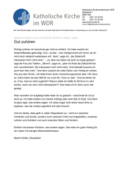 Gut zuh&ouml;ren - Kirche im WDR