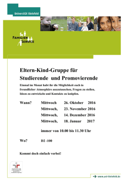 Informationsveranstaltung Studieren mit Kindern