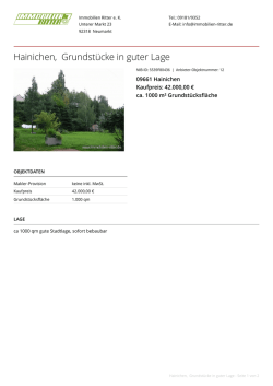 Hainichen, Grundst&uuml;cke in guter Lage