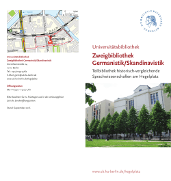 Zweigbibliothek Germanistik/Skandinavistik - Hu