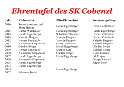 Ehrentafel - DER SCHACHFREUND