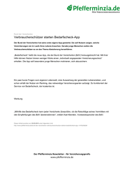 Verbraucherschützer starten Bedarfscheck-App