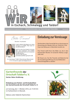 "WIR" der Ravensburger Ortschaften Eschach