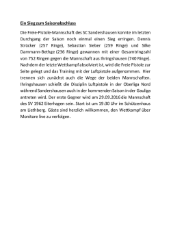 Ein Sieg zum Saisonabschluss Die Freie-Pistole