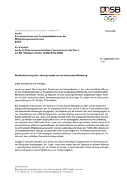 DOSB-Anschreiben an die Spitzenverb&auml;nde