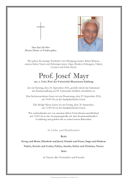 Prof. Josef Mayr - Bestattung Jung