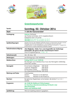 Greenkeeperturnier Sonntag, 02. Oktober 2016