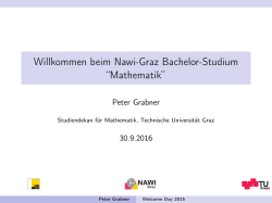 Welcome Day - Mathematics TU Graz