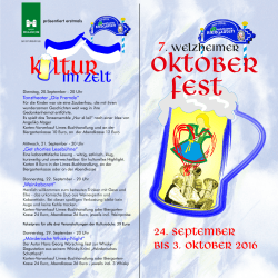 Programm Oktoberfest 2016