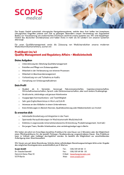 Quality Management and Regulatory Affairs – Medizintechnik