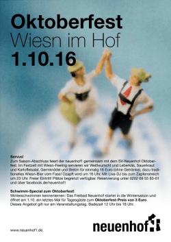 Info Oktoberfest am 01.10.2016