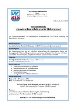 Ausschreibung Uebungsleiter 2016