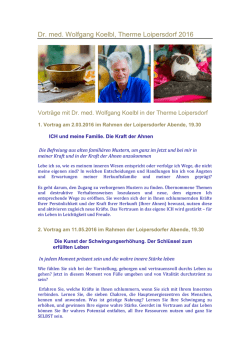 Dr. med. Wolfgang Koelbl, Therme Loipersdorf 2016 - Heliankar-R