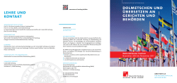 Dolmetschen unD &Uuml;bersetzen an Gerichten unD beh&ouml;rDen